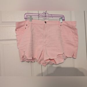 Pink Distressed Women's Shorts